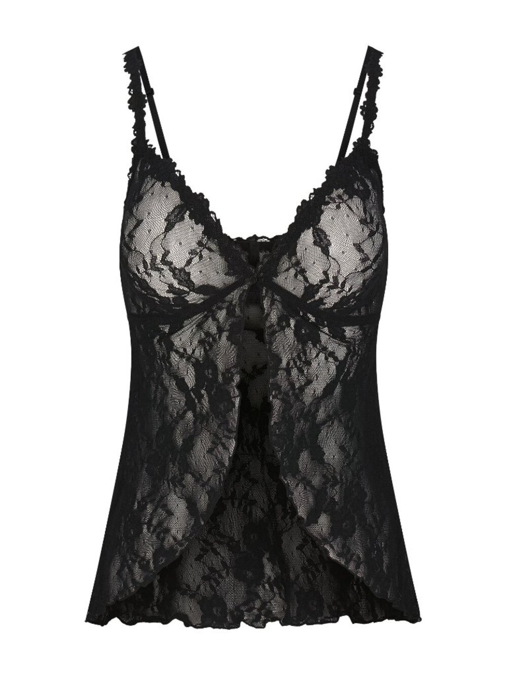 SKIMS Stretch Lace Babydoll Top Soot Size S NWT - Picture 4 of 4